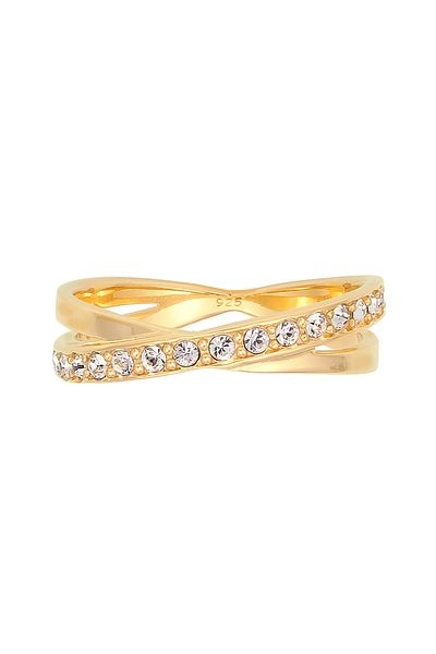 ELLI Ring Damen Wickel elegant mit Kristallen in 925 Sterling Silber
