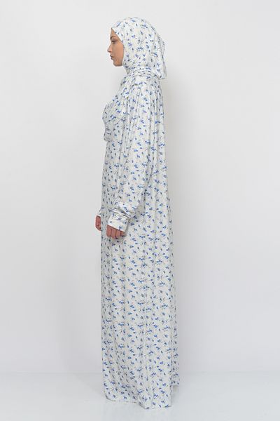 Altobeh Mâneci practice dintr-o singură bucată cu model floral și batic detașabil Lycra Hijab Rochie de rugăciune 990-0201