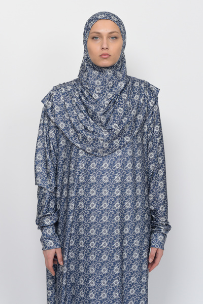 Altobeh Практичне цільне плаття для молитви з сонячним візерунком з рукавами з лайкрової лайкри Basort хіджаб з молитовним візерунком 9900302