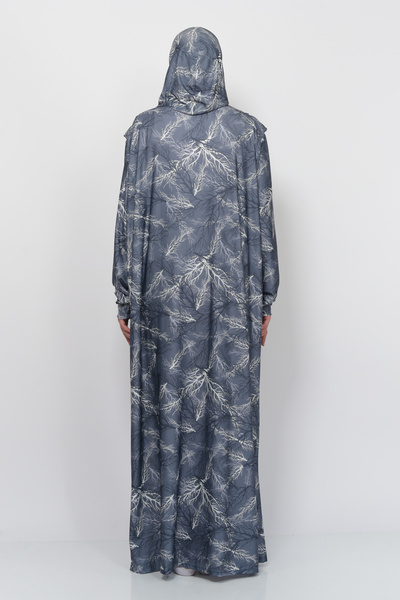 Altobeh Practical One-Piece Tree Patterned Sleeves and Removable Headscarf Lycra Hijab Prayer Dress 990-0705