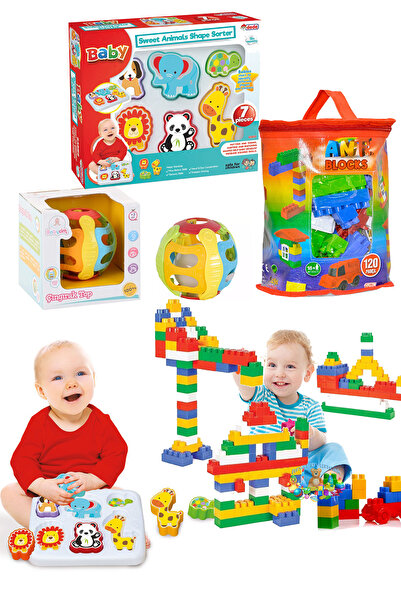 Fırsat Oyuncak Oyuncak Eğitici 120 Yapı Oyuncak Bloklar Çıngıraklı Top Seviml...
