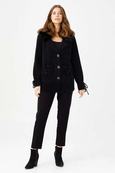 ON Knitwear Fur Detailed Knitwear Coat