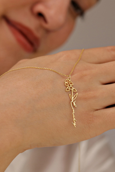 HomSilverjewelry 925 Ayar Gümüş Kişiye Özel Isimli Doğum Ayı Çiçek Tasarımlı ...