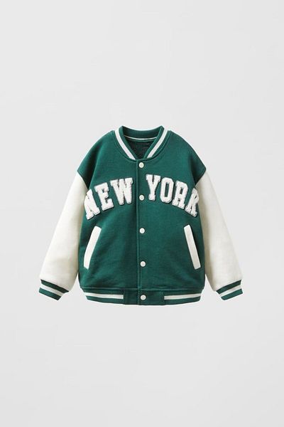 Pink Hippo Kids Унисекс яке тип бомбър с бродерия New York