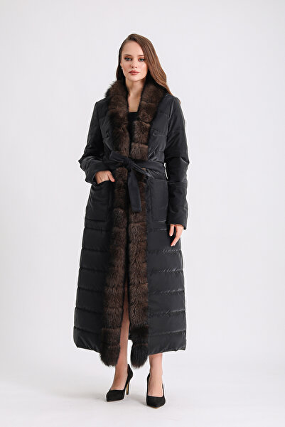 Leather Club Siyah  Aksesuarlı Destiny Puffer Kaban