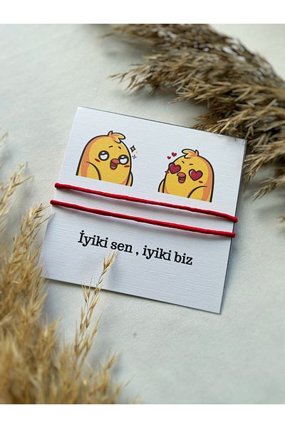Atölye Merdiven I'm glad you are, I'm glad we are red bracelet couple lover bracelet romantic chick