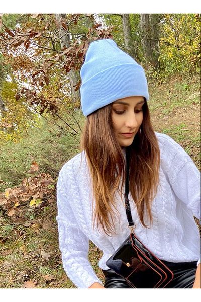 Eke Tekstil Beretă tricotată de iarnă unisex pliată