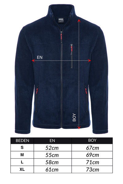 VEGA PORT Ανδρικό φλις με φερμουάρ 3 τσέπες Navy Blue