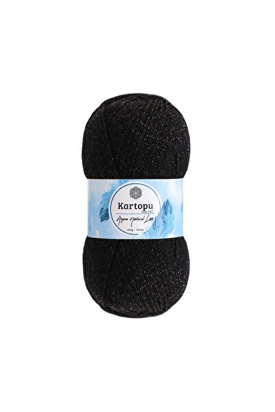 Kartopu Angora Natural Lüx Siyah K940 Simli İnce Yünlü El Örgü İpi