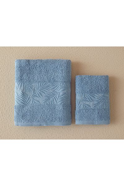 English Home Set prosoape de față jacquard din bumbac ramură 50x80+30x45 cm Indigo deschis