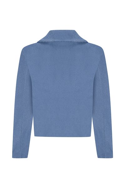 PleasureOfSilk Palton crop de pluș cu blană