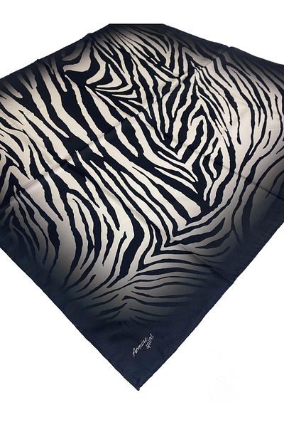 Armine Sport Twill (CIVIL) Special Production Μύθος Ζέβρα Μοτίβο Κασκόλ Μαύρη Κρέμα