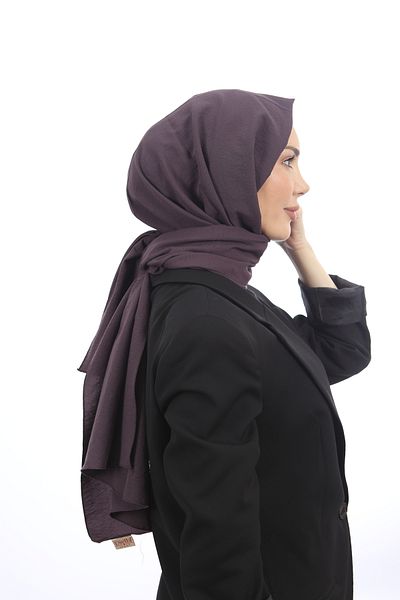 Trablus Hijab Women's Cotton Crash Jazz Shawl Plum