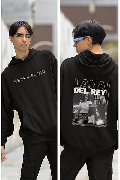 Fuddy Moda Φούτερ με φούτερ με κουκούλα Lana Del Rey, Unisex Oversize Φούτερ με στάμπα Lana Del Rey