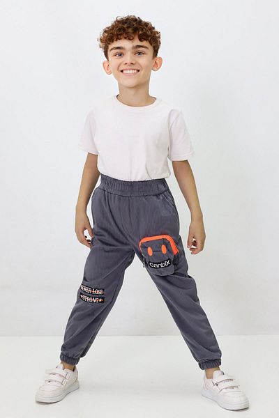 CANBİX Boy's Bellows Pocket Velvet Trousers