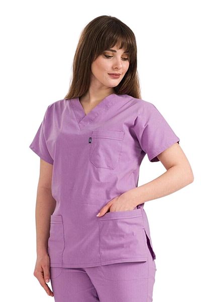 Class Üniforma Unisex Medical Unform Lilac Lycra Single Top Surgical Clothing for Doctor Nurse