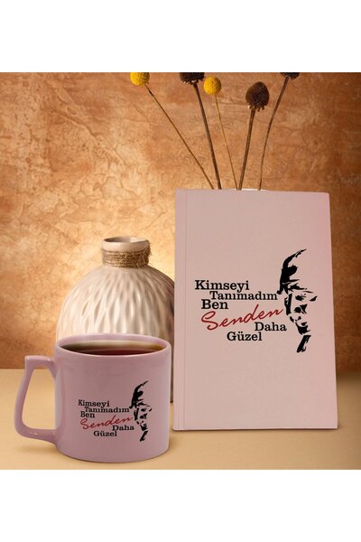 Bk Gift Kimseyi Tanımadım Ben Atatürk Temalı Pembe Sert Kapaklı Defter ve Mid...