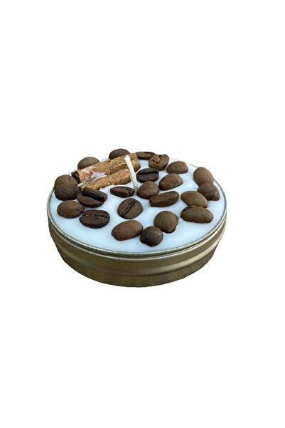 Genel Markalar Tasarım Kahve Tarçınlı Metal Kutulu Kokulu Mum