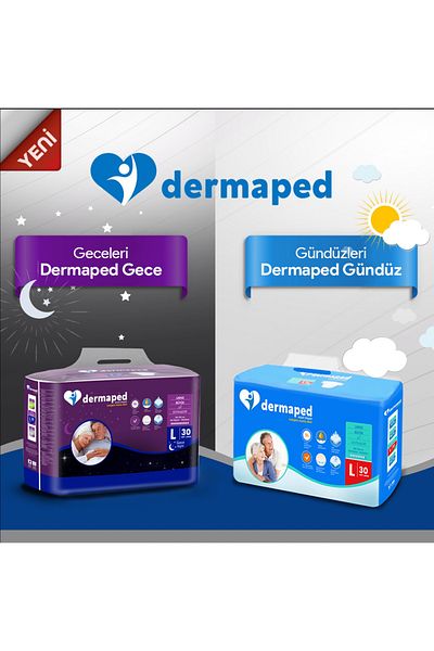 Dermaped Night X-LARGE 120-170 cm Adult Diapers with 30 Pack Waistband
