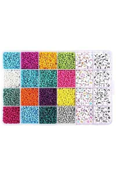 Hobimos Letter Bead Jewelry Making Set in 24 Compartments Box