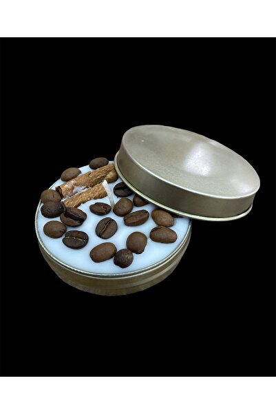 Genel Markalar Tasarım Kahve Tarçınlı Metal Kutulu Kokulu Mum