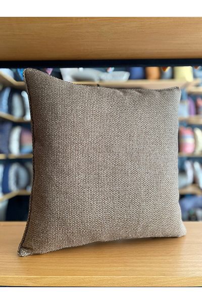 Fabricland Ексклузивна вносна плетена кафява калъфка за възглавница 43x43 см