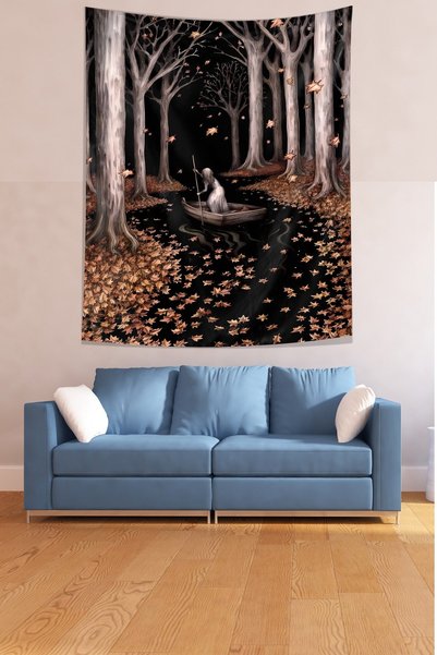 Latibule Girl in the Forest Boat Stain Resistant Fabric Wall Cover Wall Carpe...