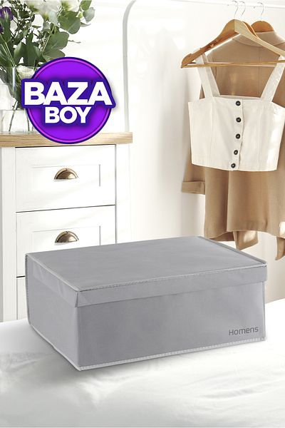 HOMENS 1 Piece Covered Velcro Tape Base Size Box Storage 50x40x19