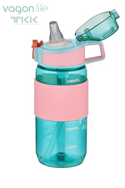 Vagonlife TKK 500 ML Thick Non-Bite Straw Bpa-Free Tritan Water Flask with Carrying Handle FFTKK1003-500ML