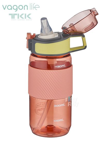 Vagonlife TKK 500 ML Thick Non-Bite Straw Bpa-Free Tritan Water Flask with Carrying Handle FFTKK1003-500ML
