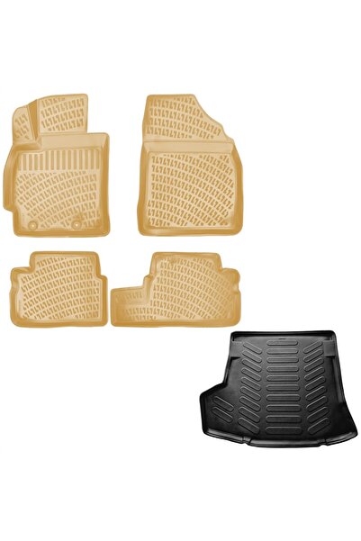 Rizline Toyota Corolla 3D Havuzlu Paspas BEJ RENK+3D Bagaj Havuzu Paspas Seda...