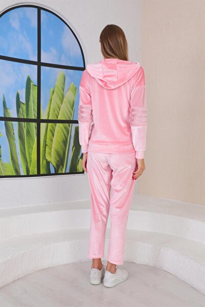 WestBound Γυναικείο βελούδινο βελούδινο σετ δύο τεμαχίων με φαρδύ πόδι - πούδρα