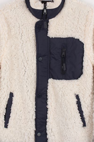 incity Boy's Navy Blue Plush Coat
