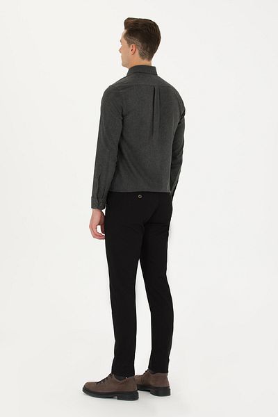 U.S. Polo Assn. US POLO ASSNMEN'S WOVEN SLIM FIT BLACK TROUSERS