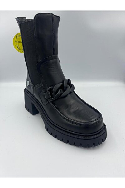 Mammamia kadın günlük deri lastikli bot