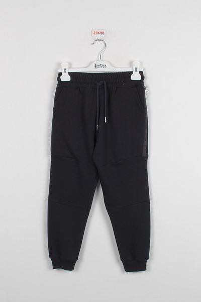 incity Boy's Navy Blue Elastic Waist Sweatpants
