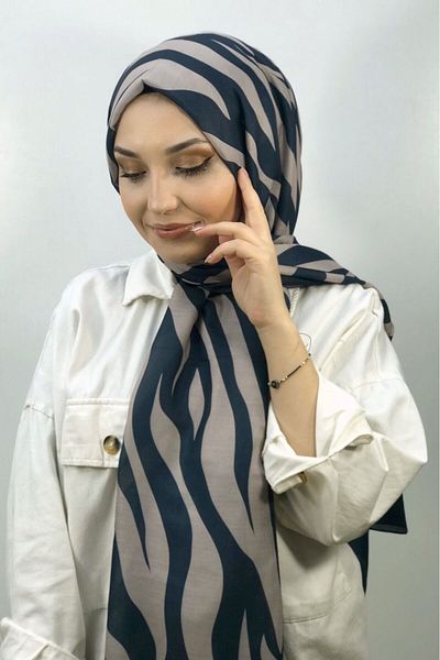 SCARF LORESİMA Şal din bumbac cu model zebră - Locella