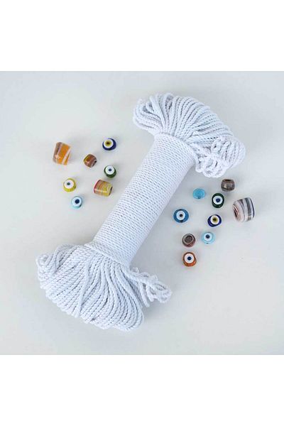 Ritzz 3mm // 2 Twist // Βαμβακερό σχοινί / ΧΙΟΝΙ ΛΕΥΚΟ (330GR)