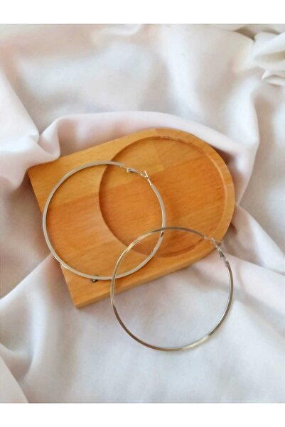 Eva Takı Large Hoop Steel Earrings
