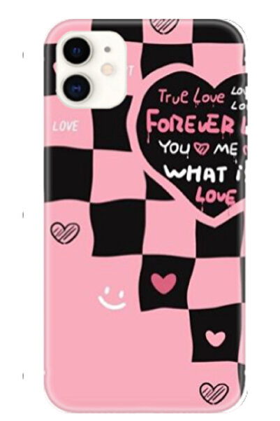 Newon غطاء حماية لهاتف آيفون 12 فوروير إنفينيتي بتصميم قلب مطبوع