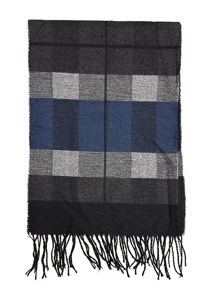 Kravatkolik Black - Blue Plaid Pattern Men's Scarf