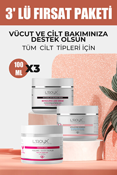 L'roux health & beauty 3 LÜ SET LROUX EPİLASYON SONRASI BATIK KREMİ, BEYAZLAT...