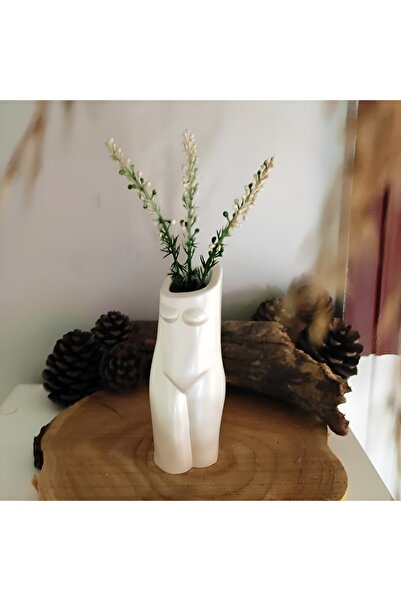 E.M.S AVM KADIN VÜCUDU VAZO SEDEF BEYAZ RENK KADIN VÜCUDU SAKSI DEKORATİF KAD...