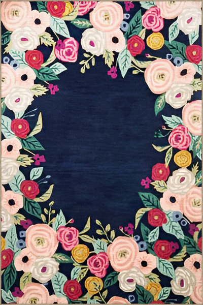 Rugs Modern Halı Μοντέρνο διακοσμητικό χαλί με θέμα το ναυτικό μπλε, πολύχρωμ...