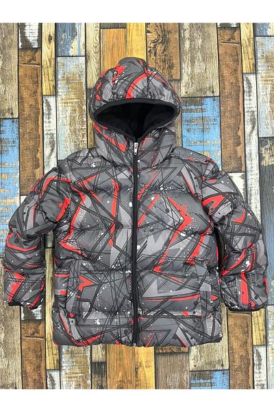 Esterella men's puffer coat with fleece inside/hooded boys' puffer coat/hooded zippered men's coat