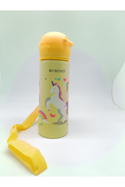 Rubenis RUBENİS UNİCORN FİGÜRLÜ ÇELİK MATARA SARI 500 ML (RCM-01)