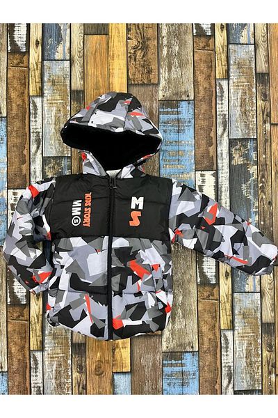 Esterella men's puffer coat with fleece inside/hooded boys' puffer coat/hooded zippered men's coat