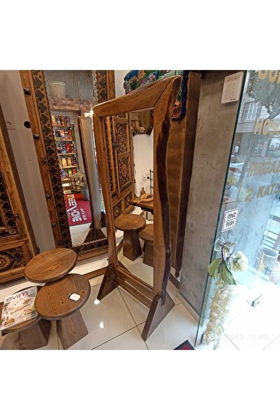 GÜRSES HOME Boy Aynası Ceviz Ağacı 70x170 Cm Ayaklı Boy Aynası