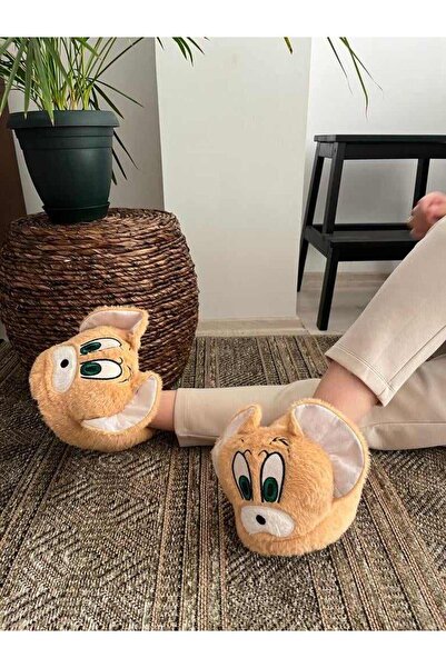 Behtah Kundura Slippers Cute Cat Tom and Jerry Figured Winter Comfortable Soft House Boots House Shoes
