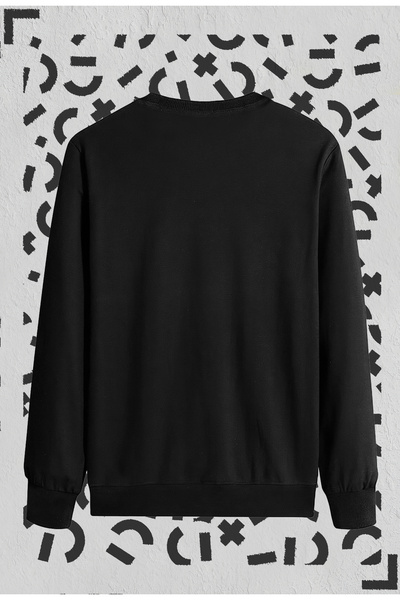Jooy Company Erkek Wing Baskılı Siyah Bisiklet Yaka Sweatshirt Siyah Eşofman Altı Takım